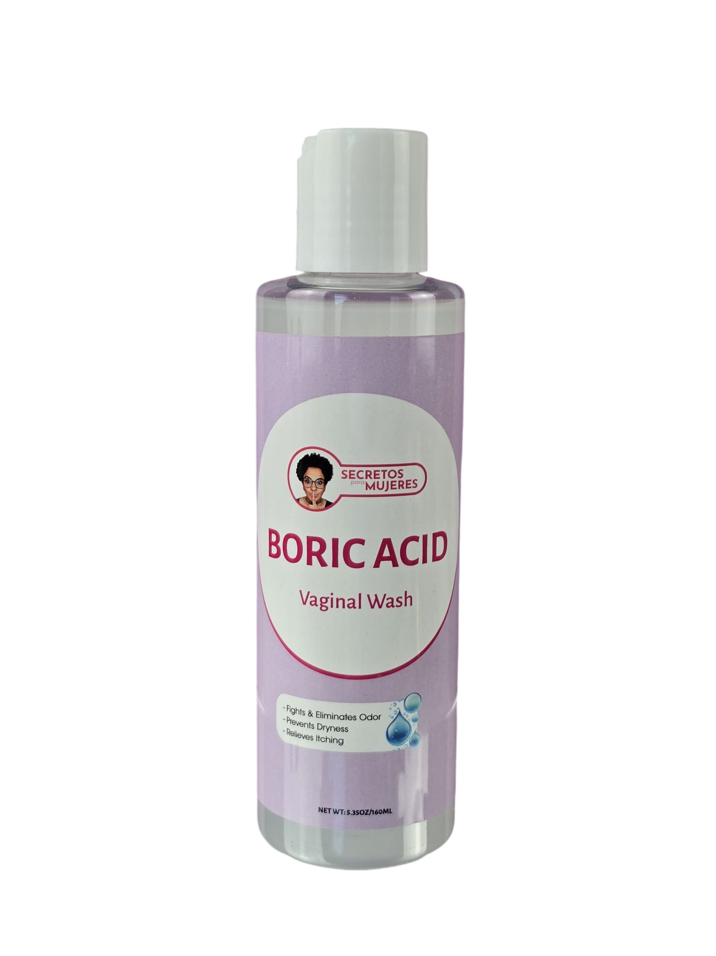 Gel de lavado vaginal con ácido bórico para control de olor, hidratación y equilibrio de pH