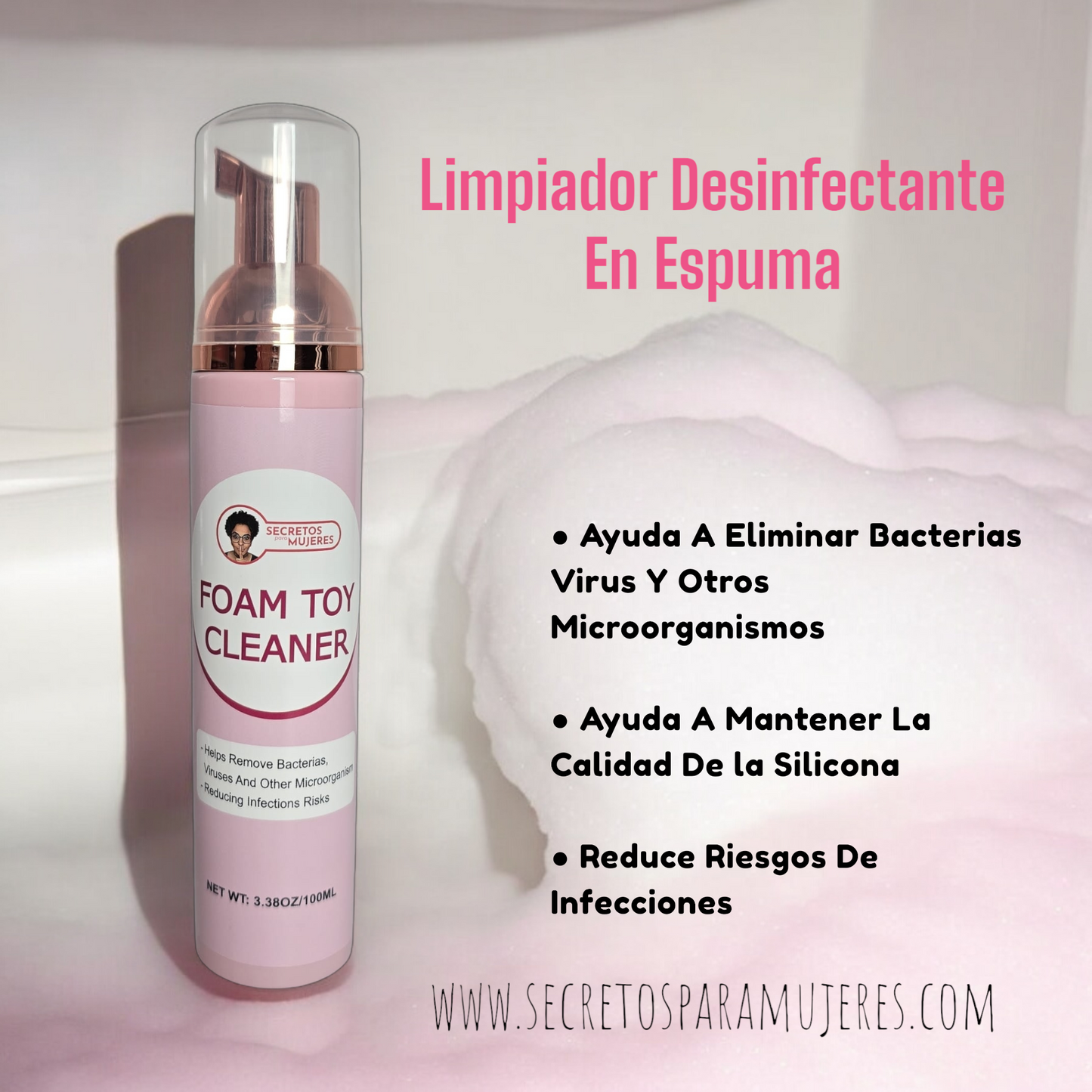 Limpiador En Espuma Para Juguetes Intimos | Solución Suave y Efectiva (3.38oz)