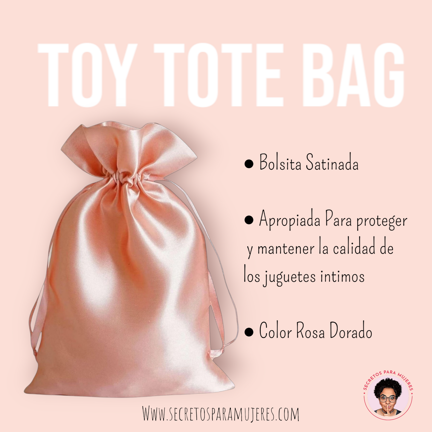 Bolsa de Satén con Cordón – Rosa Dorado | 6 x 9 pulgadas Bolsa Reutilizable de Almacenamiento