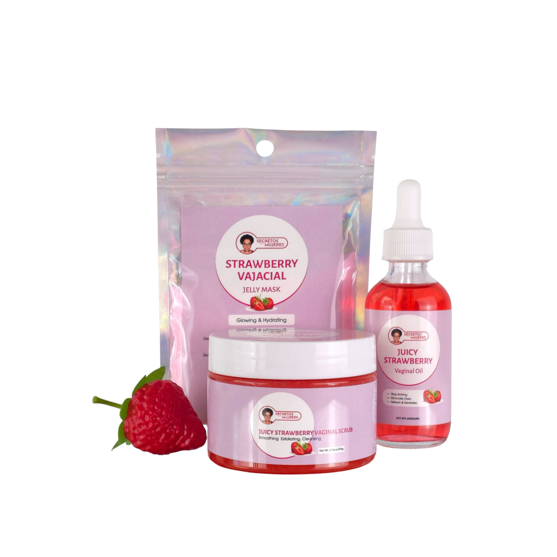 Mini Spa de Fresas Kit – Set completo de cuidado íntimo natural