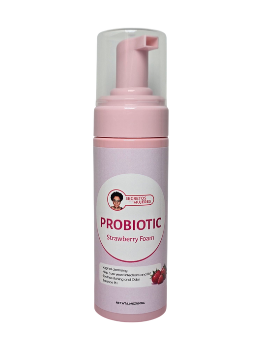 Limpiador íntimo hidratante con probióticos y extracto de fresa, reduce riesgo de BV y hongos, alivia molestias