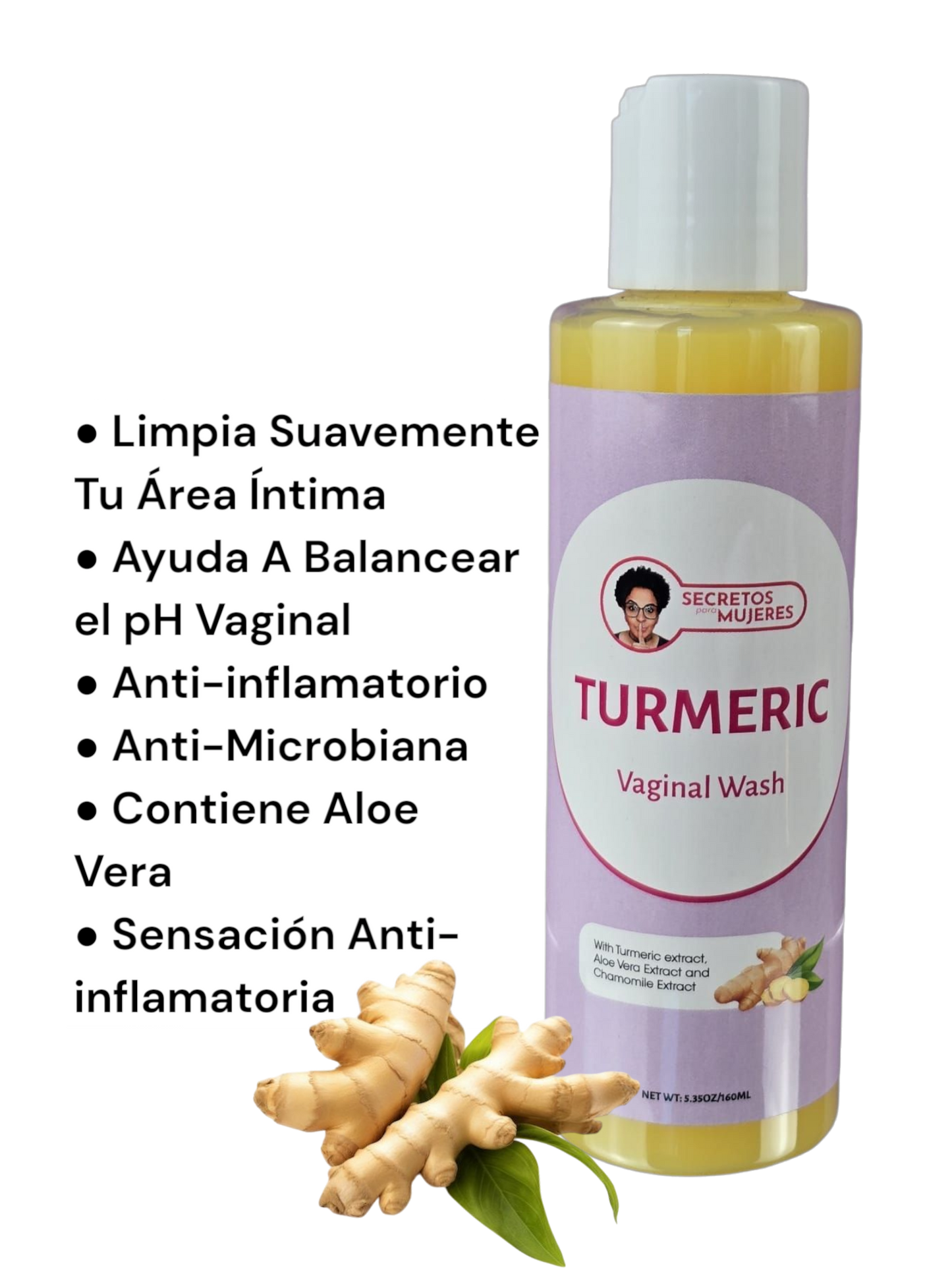 Gel de Lavado Íntimo Femenino con Cúrcuma (5.35 oz)