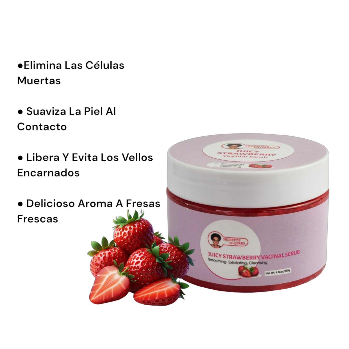 Strawberry Vaginal Exfoliating Scrub – Gentle Intimate Care (6.75 oz)