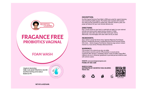 Vaginal Foam Wash| Probiotic Fragrance-free