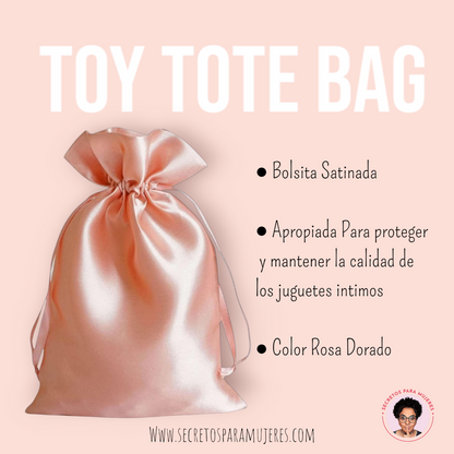 Bolsa Satinada para Juguetes | Elegantes Bolsas en Color Oro Rosado para Almacenamiento Discreto