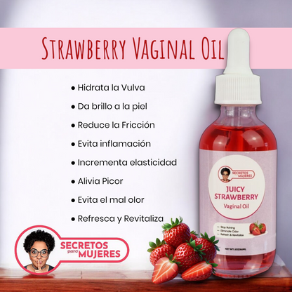 Aceite Vaginal de Fresa – Fórmula Natural Hidratante  (2 oz)